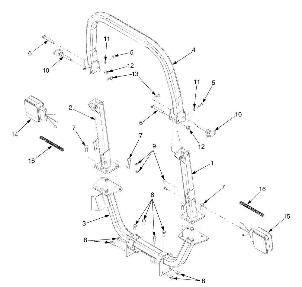 Foldable Rops Diagram and Parts List for 6284 54AD64H710-54AT64H710-54BD64H710-54BT64H710 Cub Cadet Lawn Tractor
